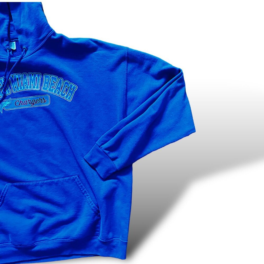Vibrant Blue Hoodie with North Miami Beach Chargers Graphic - Size Large - Picture 9 of 13